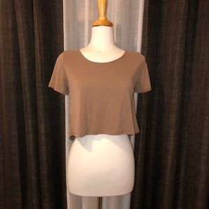 F21 Camel Crop top